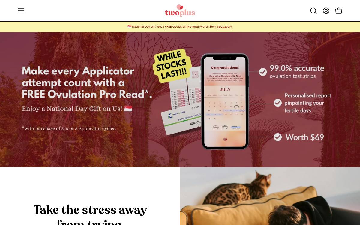 twoplus fertility website preview