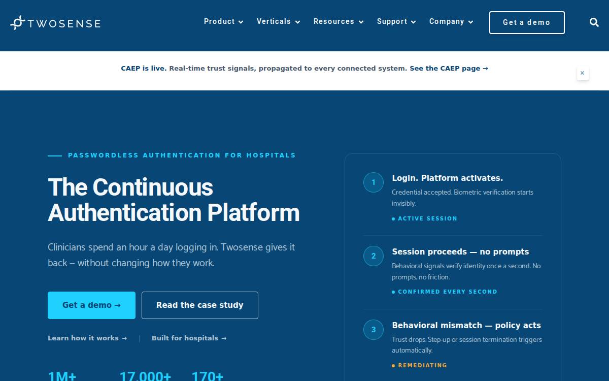 Twosense website preview