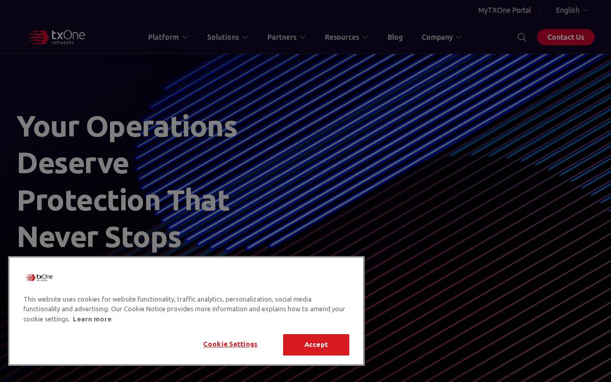 TXOne Networks website preview