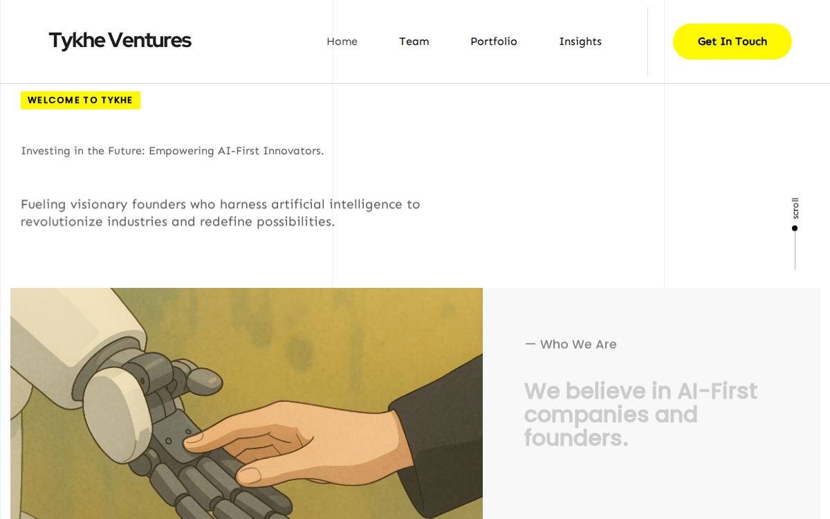 Tykhe website preview