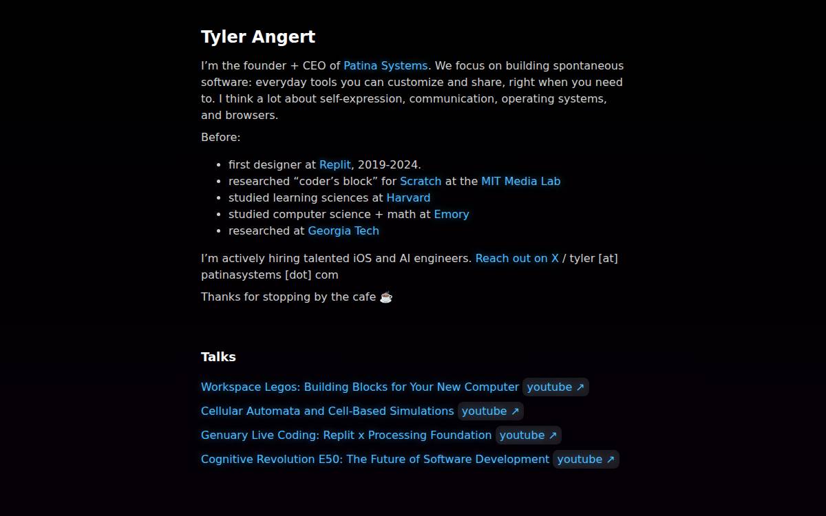 Tyler Angert website preview