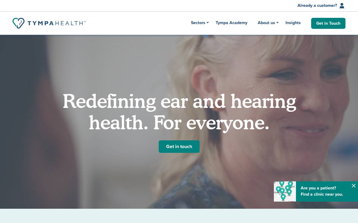 Tympa Health website preview