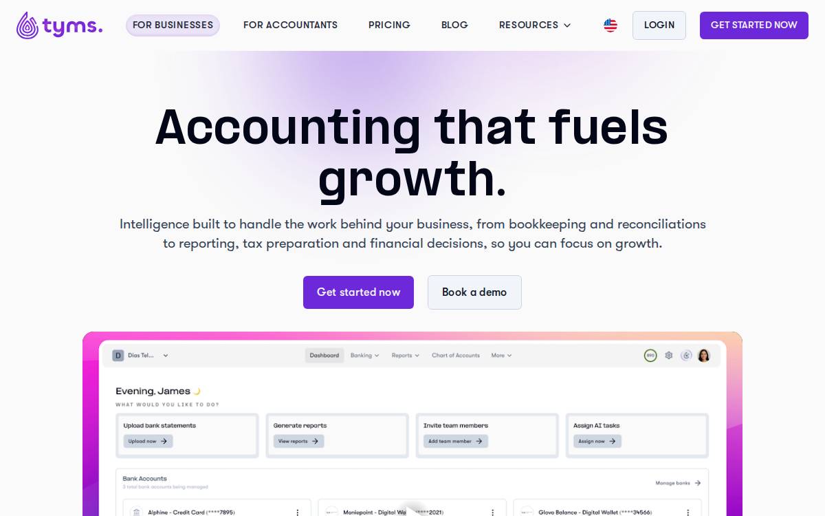 Tyms website preview