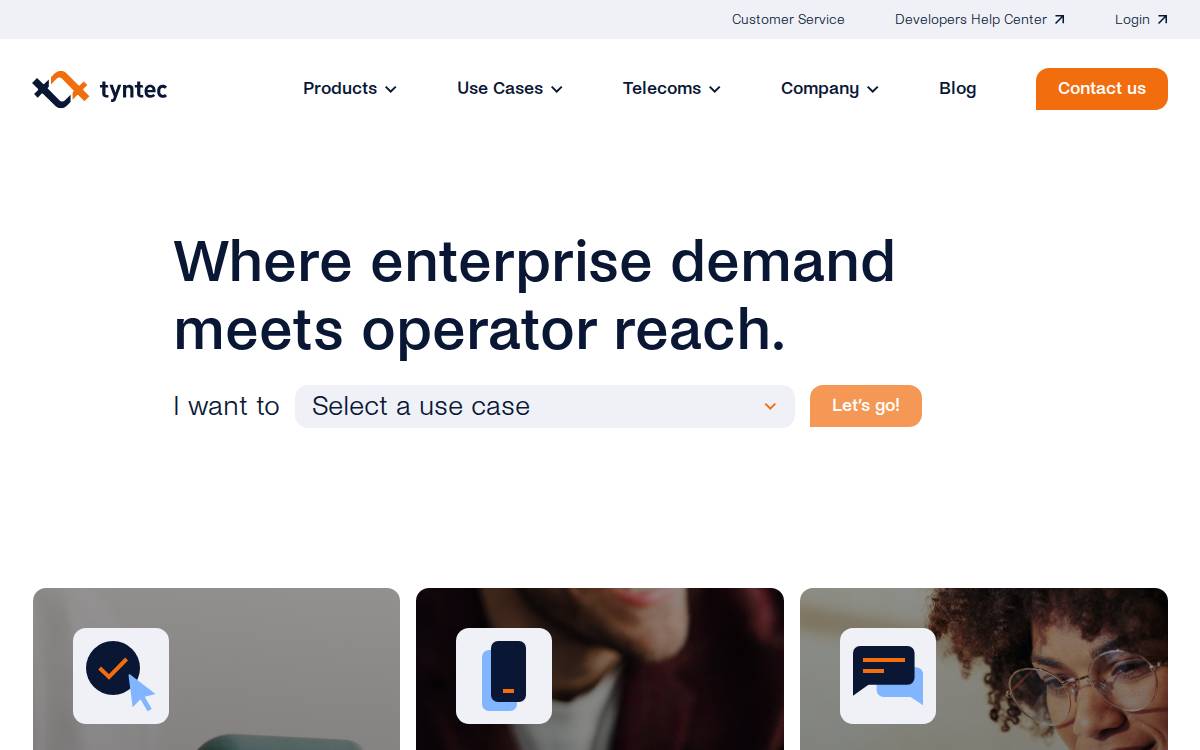 Tyntec website preview