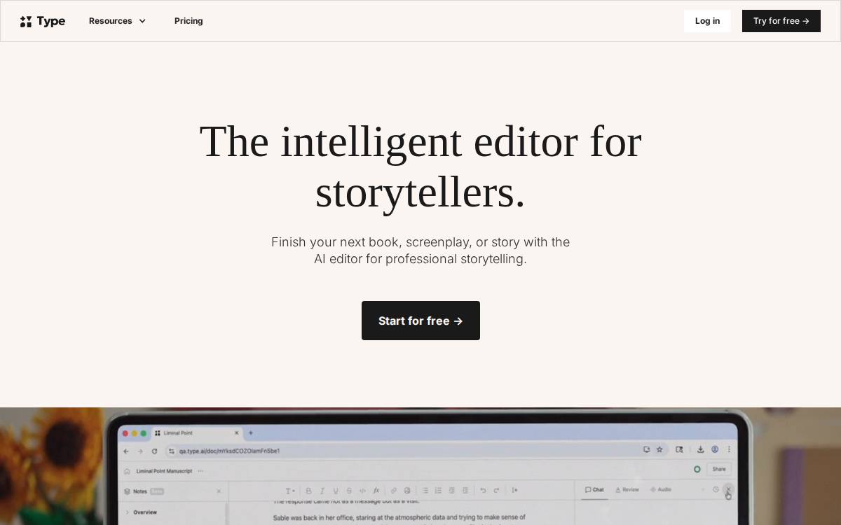 Type website preview