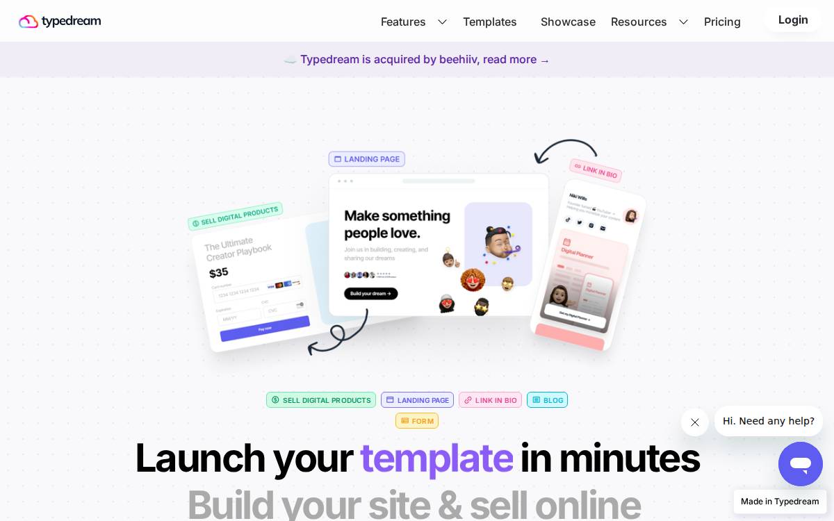 Typedream website preview