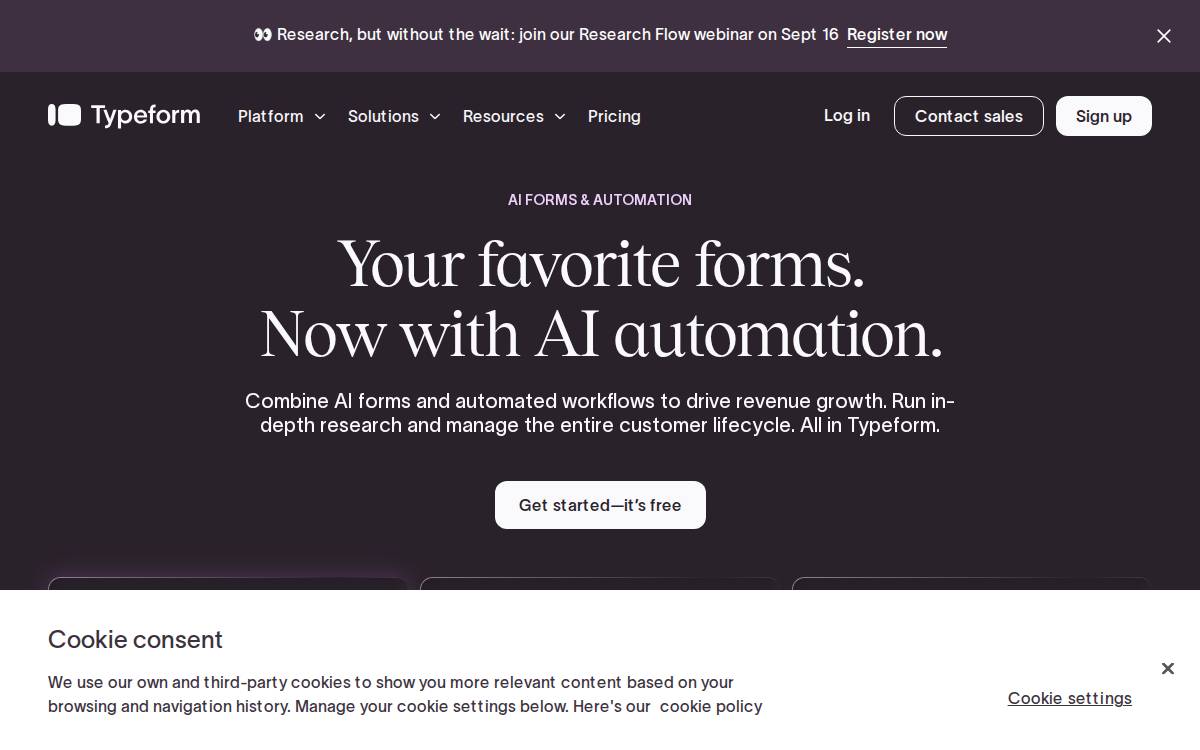 Typeform website preview