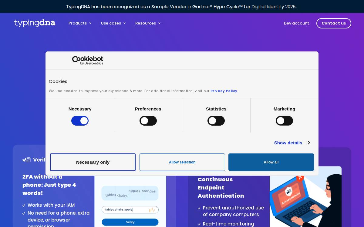 TypingDNA website preview