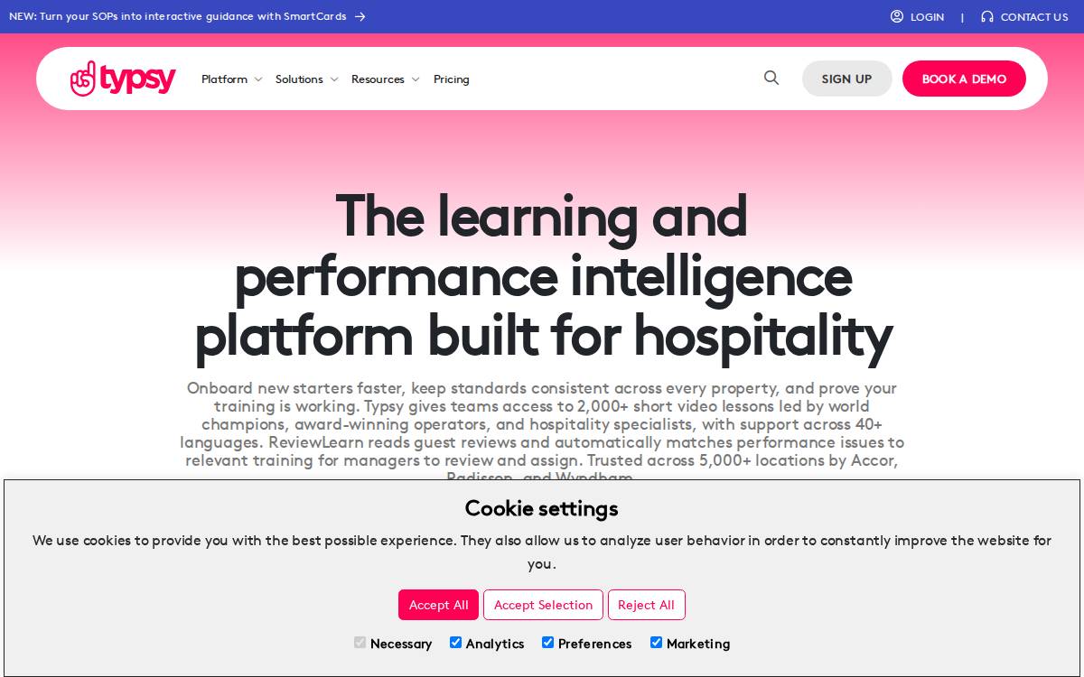 Typsy website preview