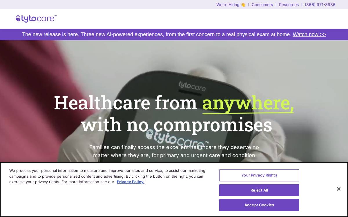 Tyto Care website preview