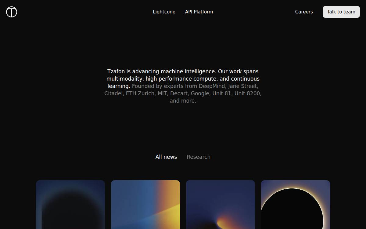 Tzafon AI website preview