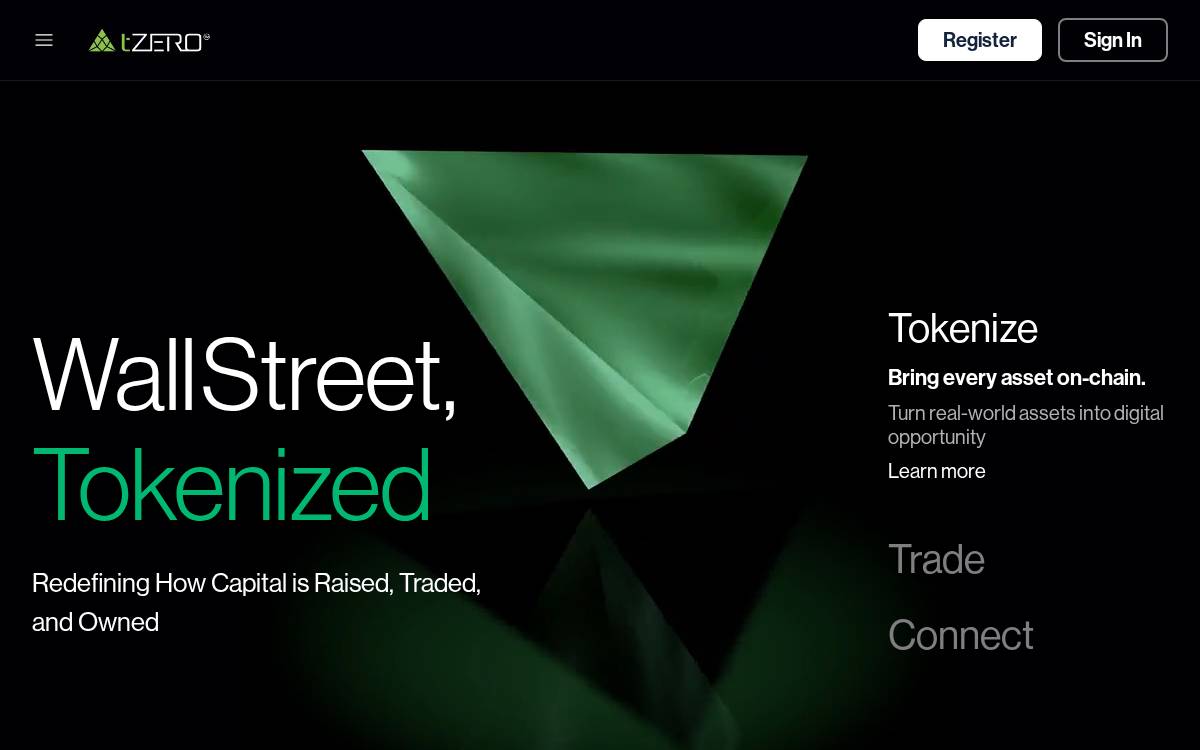 tZERO Group website preview
