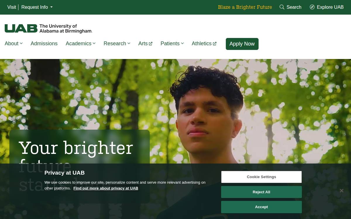 UAB website preview