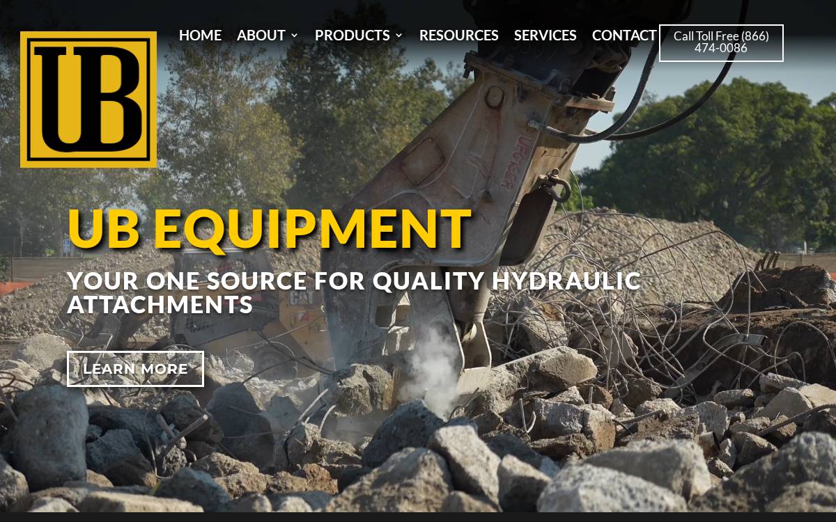 UB Equipment website preview