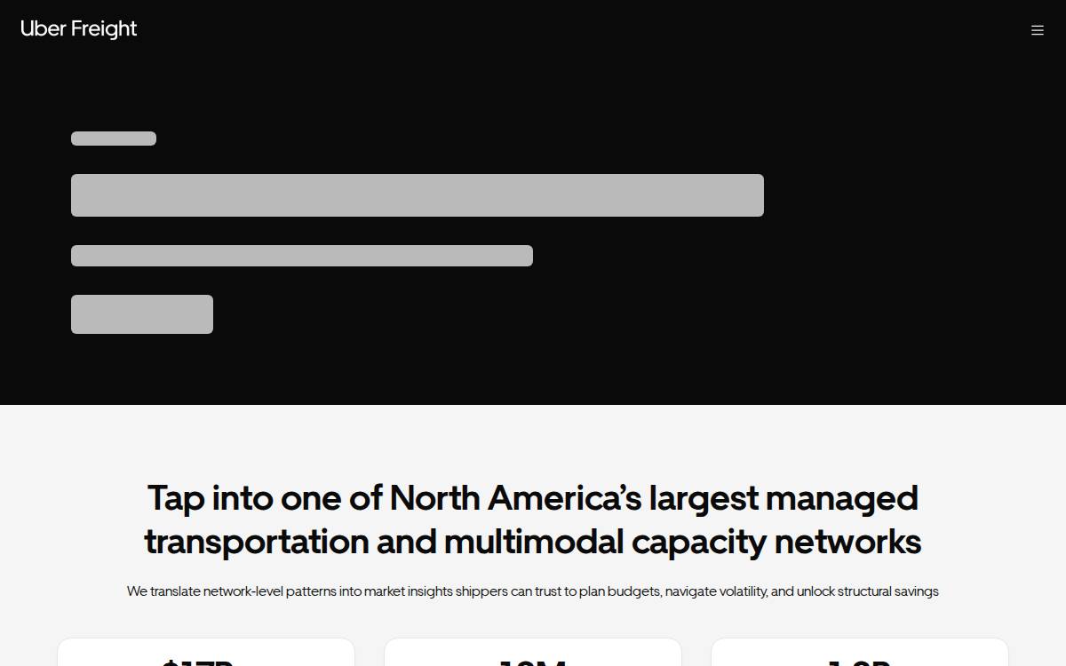 Uber Freight Holding website preview