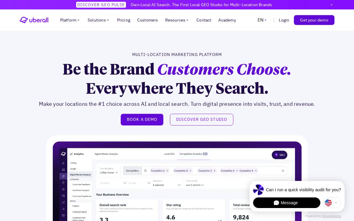 Uberall website preview