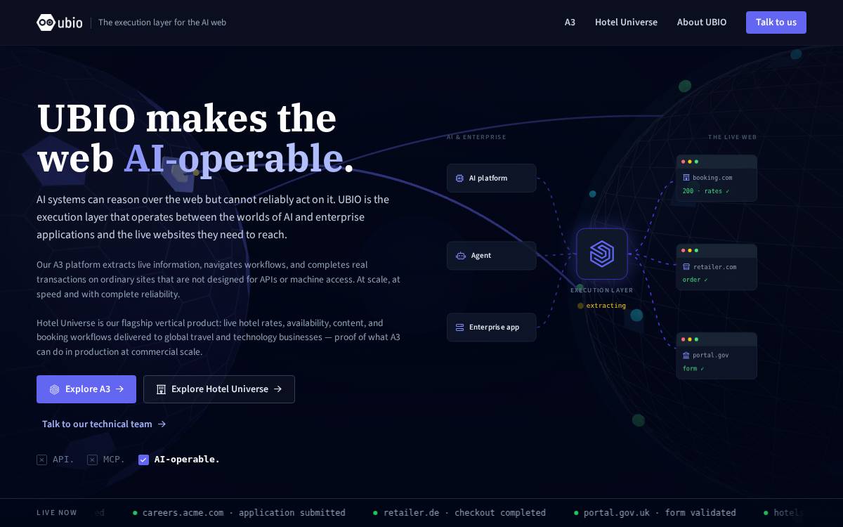 UBIO Automation Cloud website preview