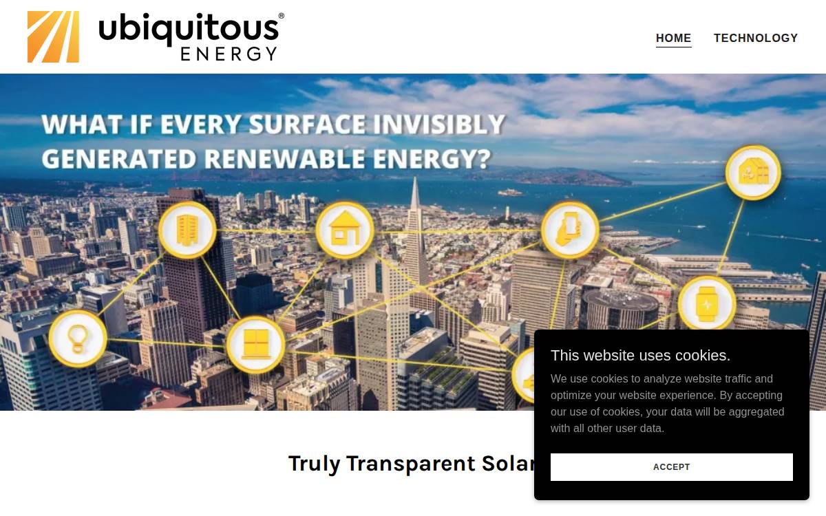 Ubiquitous Energy website preview
