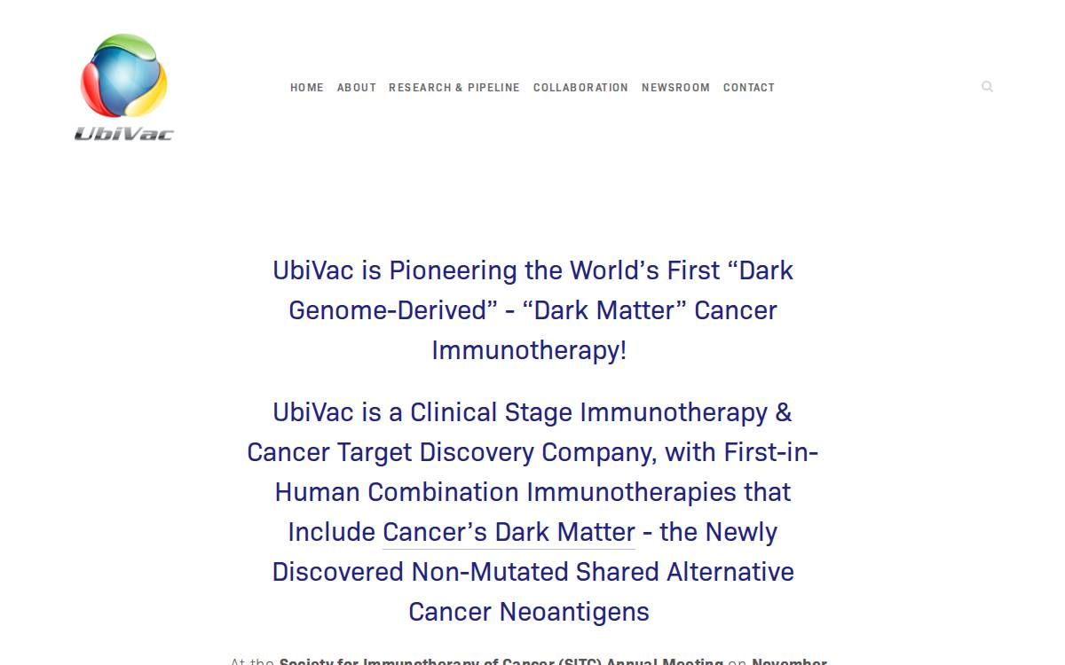 Ubivac website preview