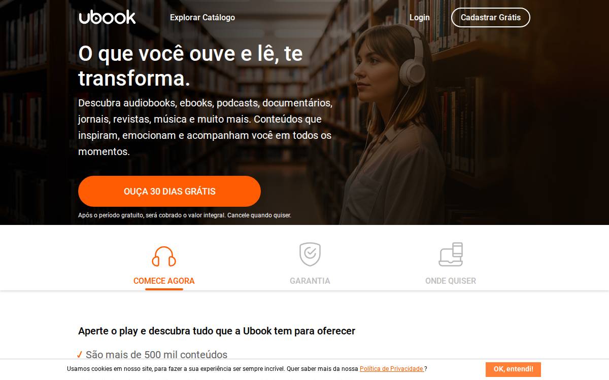 Ubook website preview
