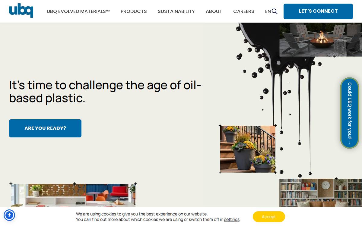 UBQ Materials, Ltd. website preview
