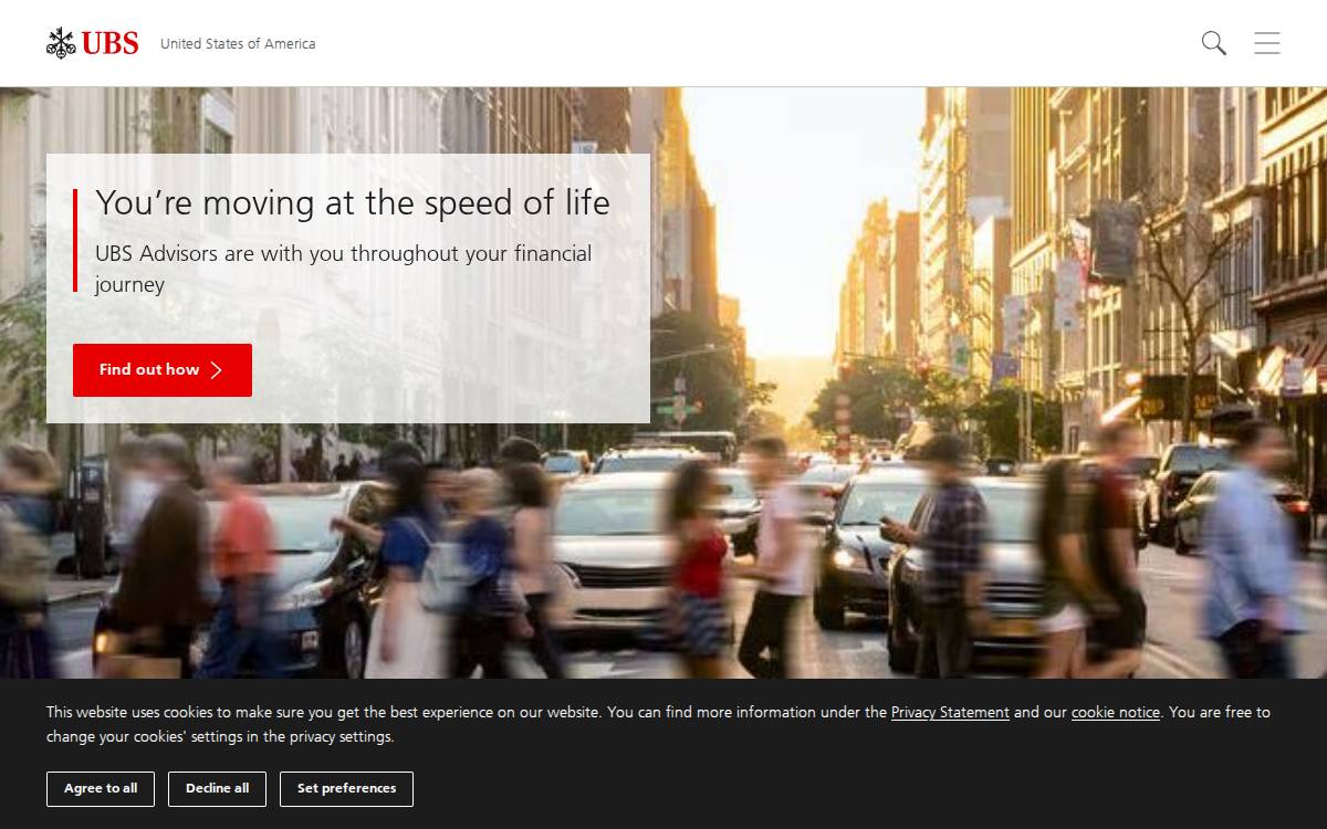 UBS website preview