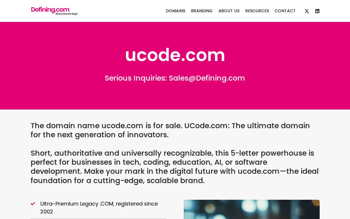 Ucode website preview