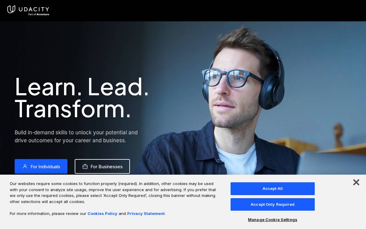 Udacity website preview