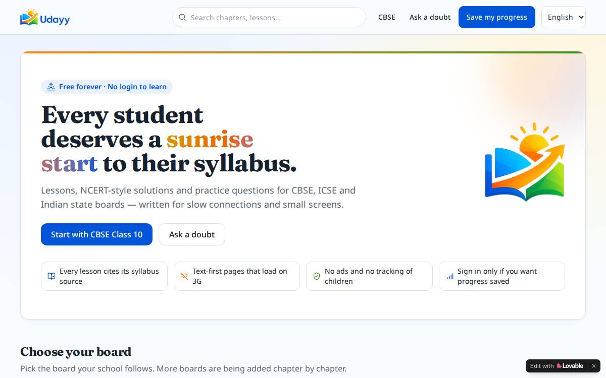 Udayy website preview
