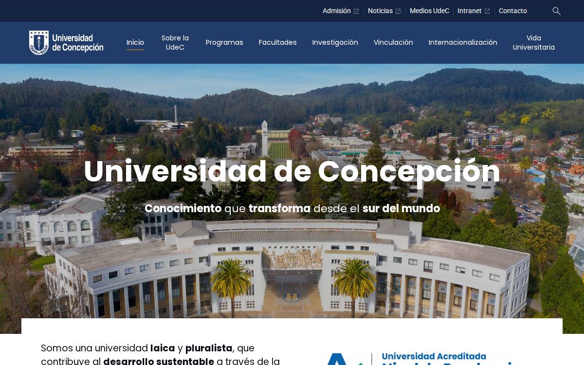 Udec website preview