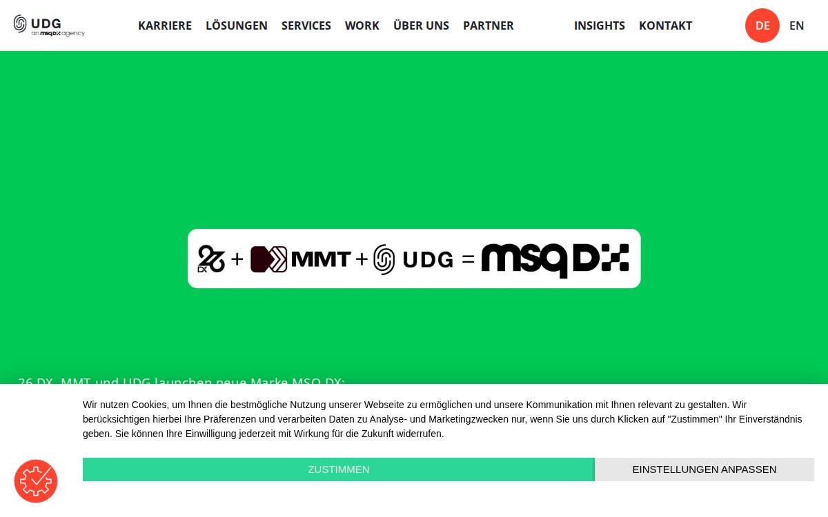 UDG website preview