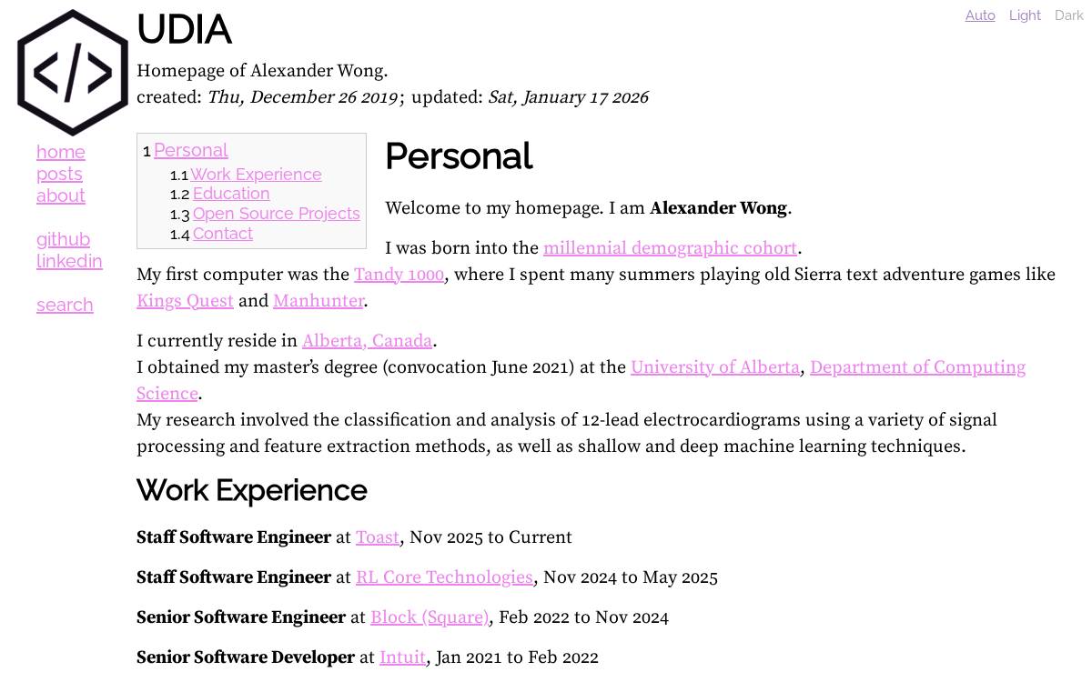 Udia Software Incorporated website preview
