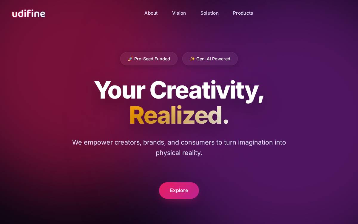 Udifine website preview