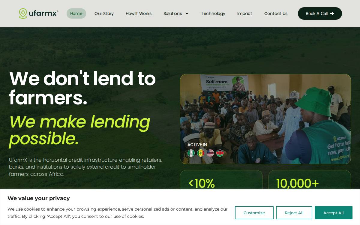 UfarmX website preview