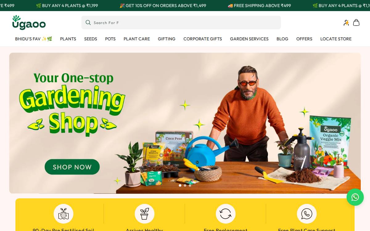 Ugaoo website preview