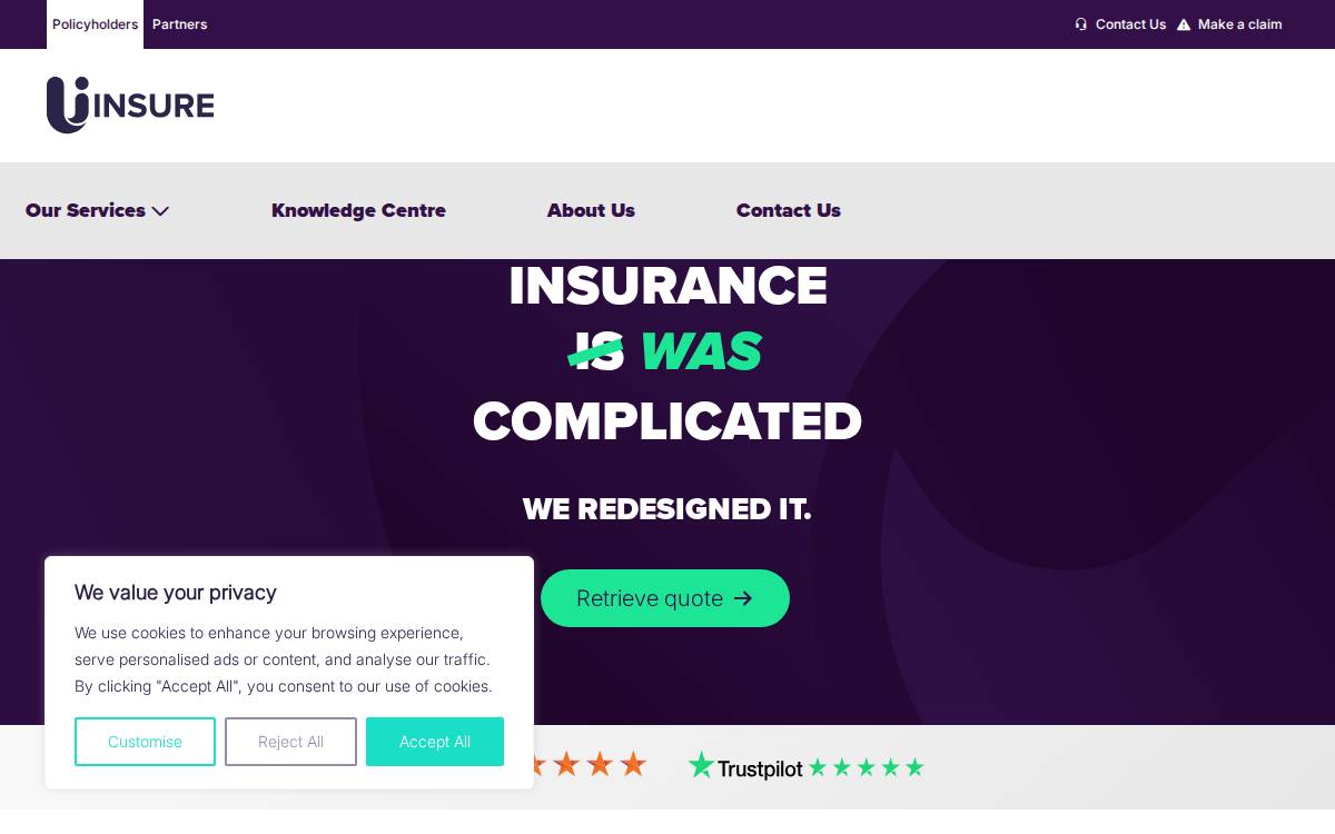 Uinsure website preview