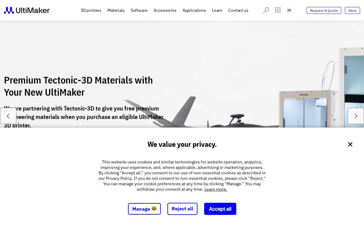 UltiMaker website preview