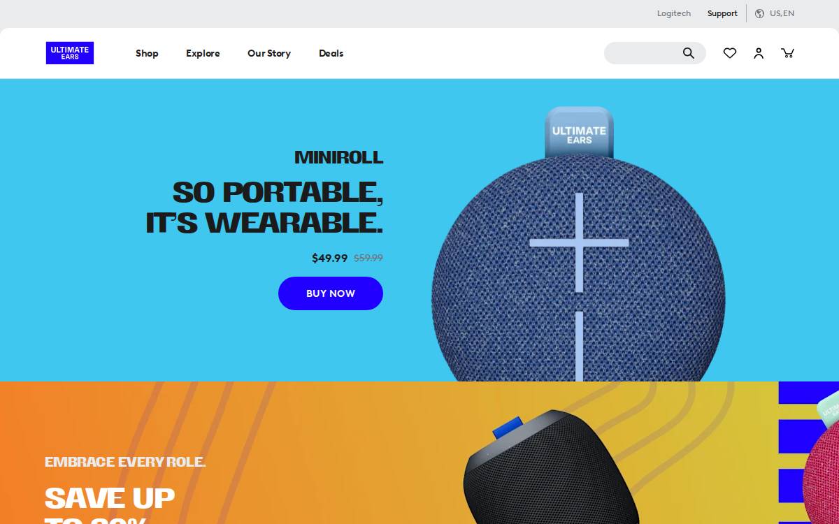 Ultimate Ears website preview