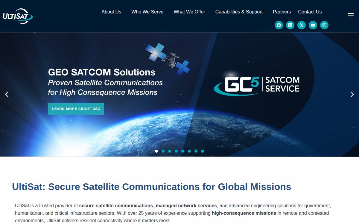 UltiSat website preview