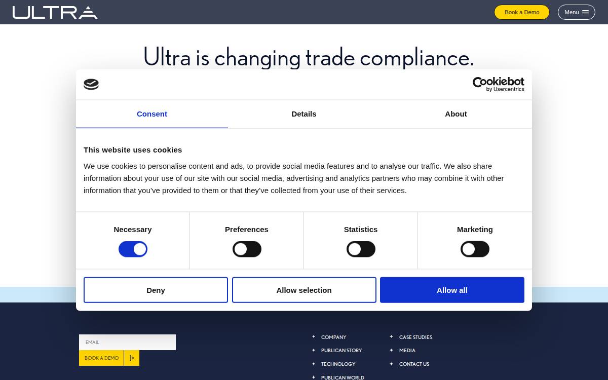 Ultra website preview