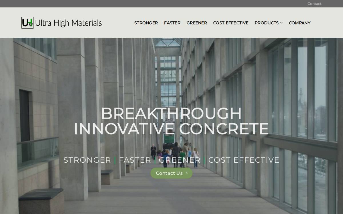 Ultra High Materials website preview