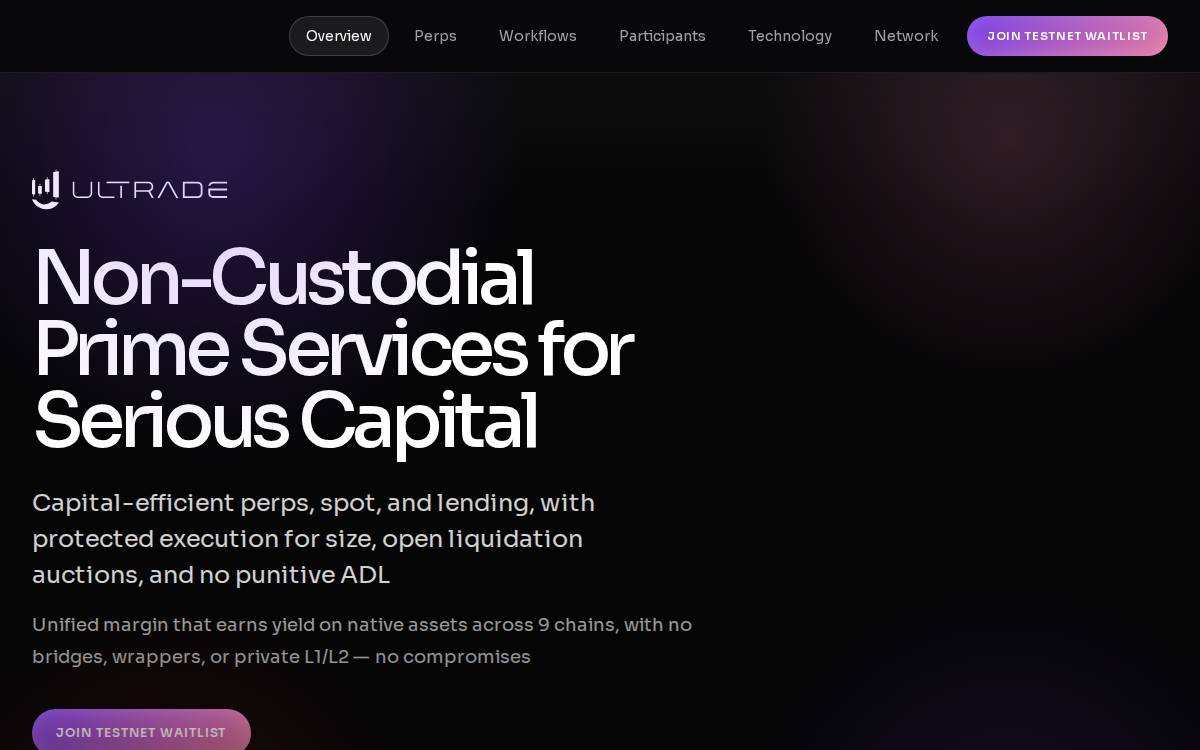 Ultrade website preview