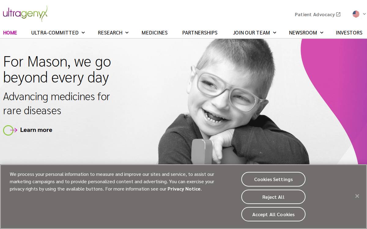Ultragenyx website preview
