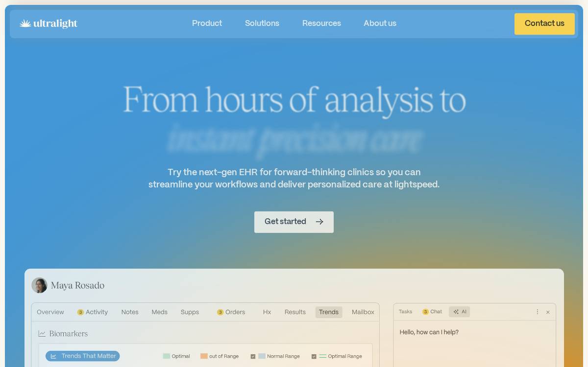 Ultralight website preview