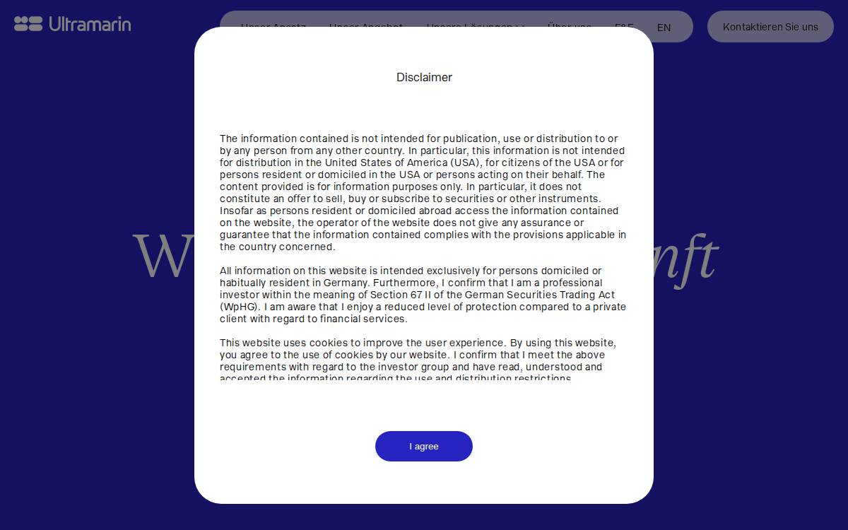Ultramarin website preview