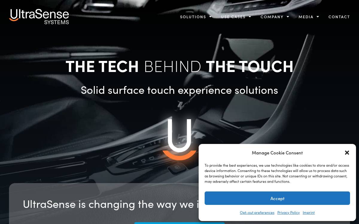 UltraSense website preview