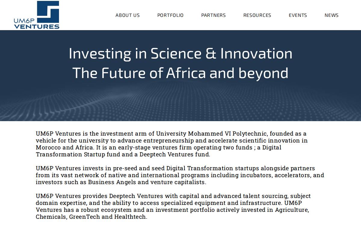 UM6P Ventures website preview
