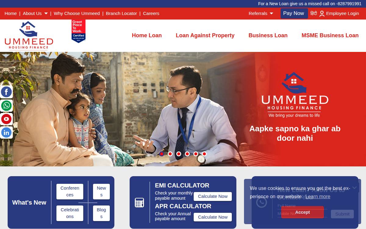 Ummeedhfc website preview