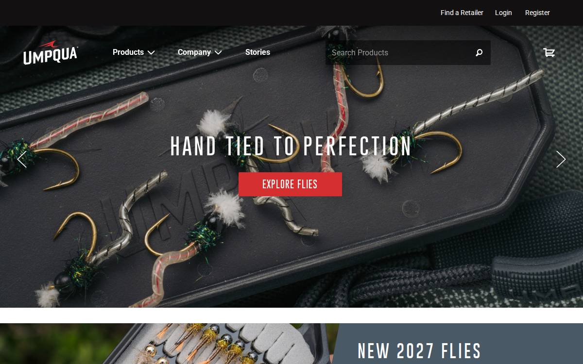 Umpqua Feather Merchants website preview