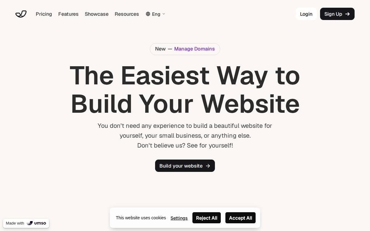 Umso website preview